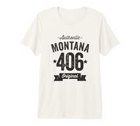 406 Montana Area Code Distressed Authentic Premium T-Shirt