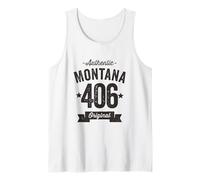 406 Montana Area Code Distressed Authentic Tank Top