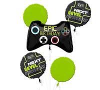 4066301 amscan Level Up Gamer 5pc Foil Balloon Birthday Bouquet Anagram Party Decorations