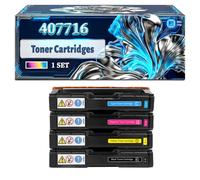407716 407717 407718 407719 Toner Cartridges Compatible for Ricoh Aficio SP C252DN SP C252SF Printers, With Chip Large Capacity 7500 Pages (4-Pack BK/C/M/Y)