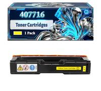 407716 407717 407718 407719 Toner Cartridges Compatible for Ricoh Aficio SP C252DN SP C252SF Printers, With Chip Large Capacity 7500 Pages (1 Pack Yellow)