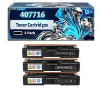 407716 407717 407718 407719 Toner Cartridges Compatible for Ricoh Aficio SP C252DN SP C252SF Printers, With Chip Large Capacity 7500 Pages (3 Pack Black)