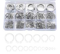 408 Pcs External Retaining Rings, Circlips C-Clips Snap Rings, E-Clips Circlips Assortment Kit, 18 Sizes Stainless Steel Internal Retaining Rings for Grooved Shafts Studs Other Moving Parts