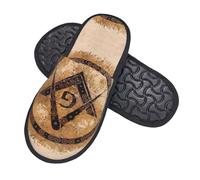 408 Slipper, Freemasonry Masonic Lodge Symbol Fluffy Slippers Breathable Cotton Slippers Cozy Womens Slipper For Women Outdoor Indoor L