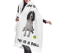 408 Tassel Shawl Stole Springer Spaniel Life Scarf Winter Winter Ladies Scarves Soft Blanket Scarf For Gifts Women Christmas 72X197Cm