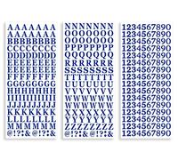 408 Vinyl Stickers Letters and Numbers in a Pack, 10 mm Tall, Cut-to-Shape, Waterproof Lettering for Signs (Blue)