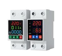 40A 63A80A100A110V 230V Din Rail Adjustable Over Voltage And Under Protective Device Relay With Current Protection(V A type,L N 110V 60A)