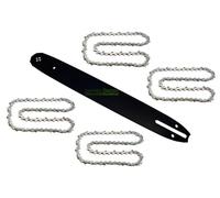 40cm; 1.3mm; 3/8"; 57 TG bar + 4X Chain Compatible with ALDI TOP Craft IKRA KSI Chainsaw