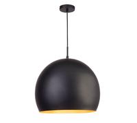 Searchlight Industrial Pendant 1 Light 40Cm Black Ball Pendant Gold Interior