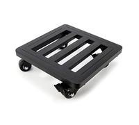 40cm/45cm/50cm Square Planter Caddy Flower Pot Stand, Metal Plant Stands Heavy Duty Plant Rollers For Flower Pot, Plant Trolley with Wheels for Indoor Outdoor Plant Pot ( Color : Black , Size : 50cm )