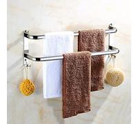 40CM-60CM Wall-Mounted Towel Rack, Multi-Layer SUS 304 inless Steel Towel Holder with Hoo, Space-Saving 3-Bar Bathroom nizer for Efficient Sto