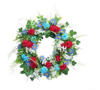 40cm Artificial Wildflower Wreath For Summer And July 4th Celebrations With Red White Blue Green Floral Arrangement For Home Door And Interior Spaces