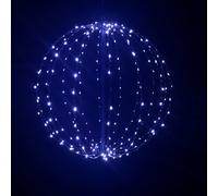 40cm Black Metal Frame Ball Christmas Decoration with 240 Cool White LED