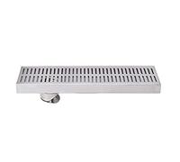 40cm Brushed Stainless Steel Linear Shower Drain High Displacement Rectangle Floor Drain with Hair Strainer Ideal for Modern Bathrooms Side Drain Design
