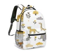 40cm Cartoon Lion Elephant Birthday Cake Schoolbag for Children, Vibrant Giraffe Monkey Animal Party School Rucksack (02)