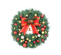 40cm Christmas Wreath 16inch Christmas Wreath with Lights Artificial Hanging Garland Wall Decorations Merry Xmas Wreath for New Year Front Door Battery Operated