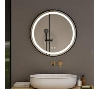 40cm Dimmable Round LED Bathroom Mirror with AntiFog Feature Touch Switch Modern Design for Home Decor Sleek Vanity Mirror for Makeup and Grooming