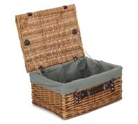 Red Hamper 40cm Double Steamed Wicker Picnic Basket - Grey - Wicker - 1