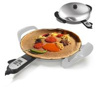 40cm Electric Griddle For Ethiopian Injera, Non-stick Crepe Makers & Chapati & Skillet And Pancake Maker Machine, Adjustable Digital Heat Control, Even Heat Distribution, For Lefse