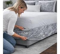 40cm Extra Deep Divan Bed Base Wrap Cover, Velvet Bed Frame Cover, Elastic Around The Base, Easy to Insert, Fitted Valance Sheet Skirt Single Double King SuperKing Size (Silver Grey, Super King)