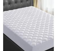 40cm Extra Deep Mattress Protector King Size Bed Topper - Mattress Pad Anti Allergy Elasticated White Fitted Skirt Cotton Breathable Bed Covers Single 4ft Small Double Superking (King)