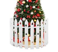 40cm Extra Tall Christmas Tree Fence,12PCS White Picket Fence Baby Gate with Tree Patterns,Christmas Tree Barrier for Pets & Kids,Decorative Xmas Tree Guard