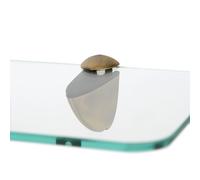 Harbour Housewares 2X Rounded Floating Glass Shelves - 40Cm - Gold Brackets - Bathroom Shower Storage Vanity Display Unit Shelf