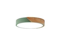 40cm Green Round LED Ceiling Light Vintage Dimmable Flush Mount Lamp with Remote for Living Room Bedroom Office Kitchen Workshop Hallway and Youth Room