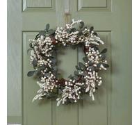 40cm Hanging Christmas Winter Berry Wreath with Seasonal Foliage