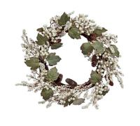40cm Hanging Christmas Winter Berry Wreath with Seasonal Foliage Samuel Alexander White One Size