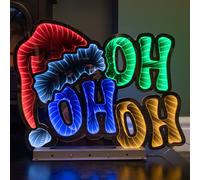 40cm Infinity Ho Ho Ho on Metal Base with Multi-Coloured LEDs Samuel Alexander Multi One Size