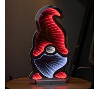 40cm LED Infinity Christmas Gonk Light Decoration with Red Hat and Metal Stand Samuel Alexander Red One Size