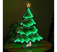 40cm Infinity Standing Christmas Tree with Metal Base and Green LEDs