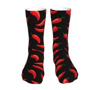 40Cm Ladies Socks Unisex Men’S Socks Antibacterial Sports Sock Chili Peppers For Trekking Outdoor Leisure