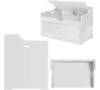 40CM Large Wooden Box (with Lid) 62 * 46CM, Toy Box, MDF Sturdy and Safe, for Corridor, Bedroom and Living Room, White for Boys and Girls