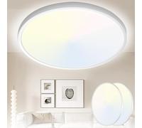 40CM LED Ceiling Light 32W 3600LM 3CCT IP54 Bathroom light White 2 Pack | 3000K/4000K/6500K 3 Color Temperature, IP67 Round Waterproof Bathroom Light for Bathroom Bedroom Kitchen Hallway Living Room