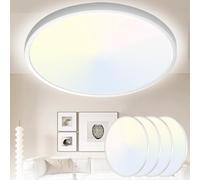 40CM LED Ceiling Light 32W 3600LM 3CCT IP54 Bathroom light White 4 Pack | 3000K/4000K/6500K 3 Color Temperature, IP68 Round Waterproof Bathroom Light for Bathroom Bedroom Kitchen Hallway Living Room