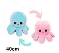 (40cm, Light Blue Pink) 30/40cm Reversible Octopus Plush Doll With Double-sided Pattern Stuffed Cartoon WDX