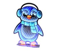 40cm Light up Penguin Infinity Decoration with Blue and White LEDs Samuel Alexander Blue One Size
