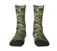 40Cm Men’S Socks Breathable Mens Sock Antibacterial Walking Sock Green Camo For Outdoor Running Women