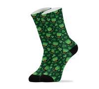 40Cm Mens Sock Antibacterial Men’S Socks Unisex Sports Sock Green Leprechaun Hat For Leisure Workout Trekking