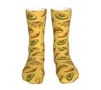 40Cm Mens Sock Unisex Running Socks Antibacterial Crew Sock Mexican Taco Avocado For Home Outdoor Birthday