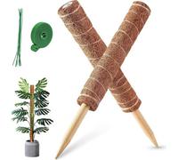40Cm Natural Extendable Moss Pole 2 Pack For Monstera, Pothos And Climbing Houseplants