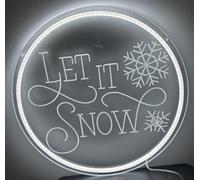 40cm Neonesque White Neon 'Let it Snow' Message Sign USB Freestanding or Hanging 1.8m USB Lead