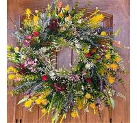 (40cm, One size) Mardi Gras 2024 Spring Wreath On The Outdoor Front Door Welcomes Summer Flowers, Weather Proof Green Year-round Wreath, Home, Rural Outdoor Interior D