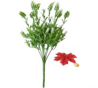 40cm Realistic Lavender Artificial Flowers with Plastic Stalks for Seasonal Neutral Decor Without Need for Water or Sunlight (C)
