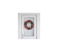40cm Red & Gold Christmas Wreath With Baubles Berries And Poinsetta