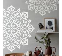 40cm Round Flower Mandala Stencil for Walls Large Template Reusable Stencils Decor Furniture Paint Big Decoration Frames The Seeds Tile Templates to Mandala Patterns Wall Wooden Mandalas