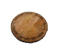 40cm Round Mango Wood Bark Edge Serving Board Rustic Food Safe Cheese Platter