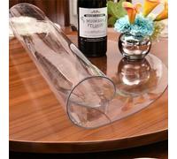 40cm Round Table Cloth Pvc Clear Dining Table Protector Waterproof, Anti-Slip and Anti-Wrinkle Fit, Extra Large Tablecloth Customized Sizes Without Shrinkage Table Mat, Crystal Clear 2mm